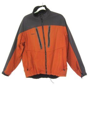 Simms Windstopper Soft Shell Jacket Men's Size L Orange Gray Fishing Hiking